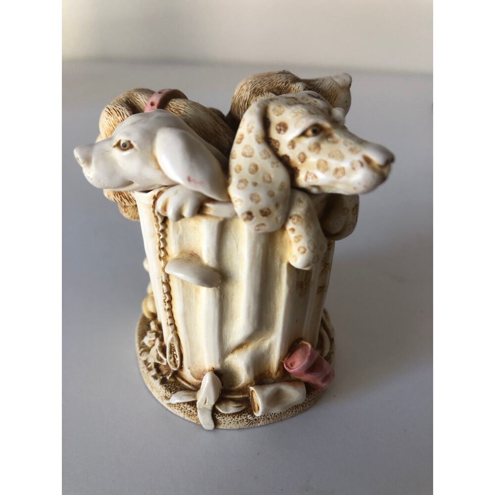 Harmony Kingdom Nic Nac Paddy Whack 4 Dogs in Dust Bin UKMade BoxFigurine NO BOX